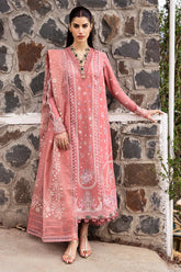 QALAMKAR - 3PC DHANAK EMBROIDERED SHIRT WITH COTTEN NET EMBROIDERED DUPATTA AND TROUSER - HZG2421